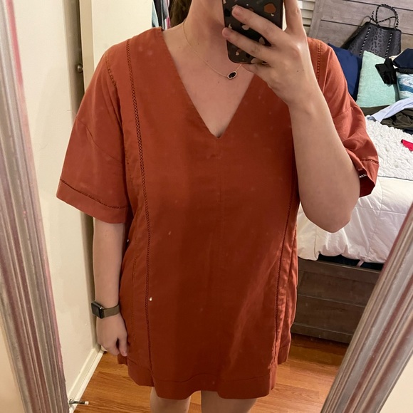 Burnt Orange T-Shirt Dress - Picture 2 of 4